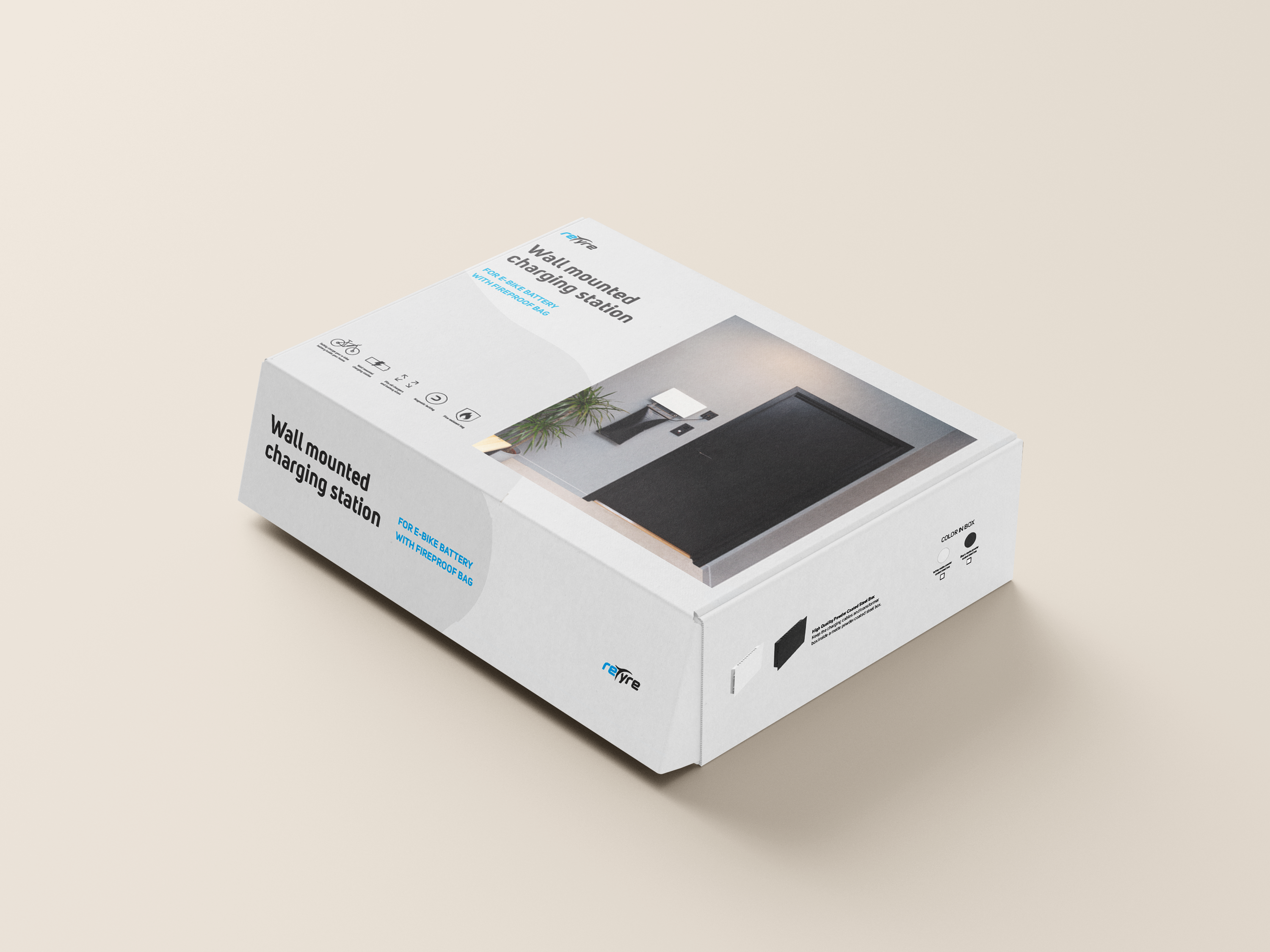 packaging design on box for retyre